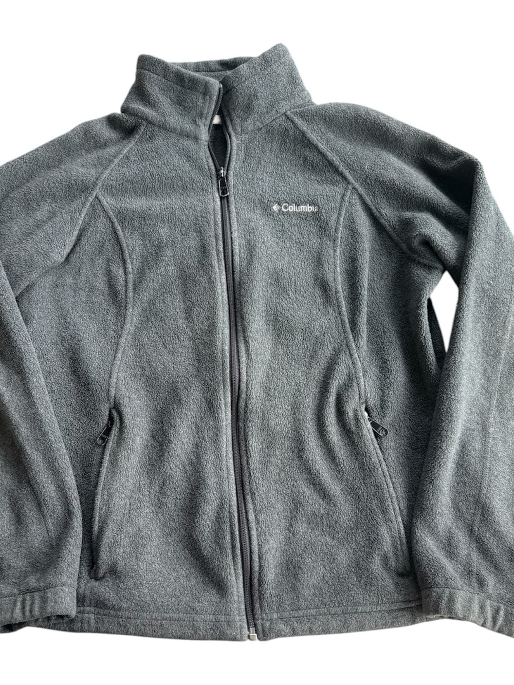 Columbia Charcoal Gray Zip-Up Fleece Jacket